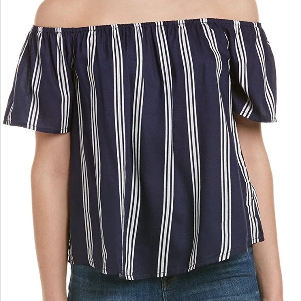 Olive and Oak Navy Off the Shoulder Top